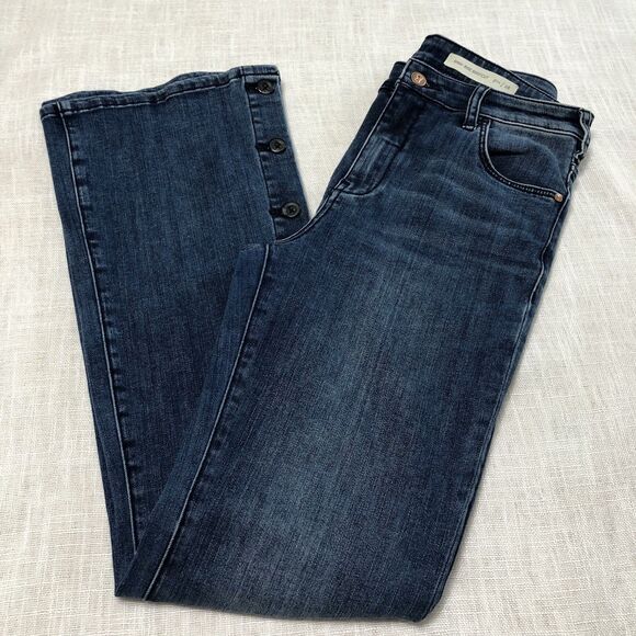 Anthropologie Pilcro High Rise Bootcut Jeans Womens 28 Button Hem Boho Western - Picture 9 of 15